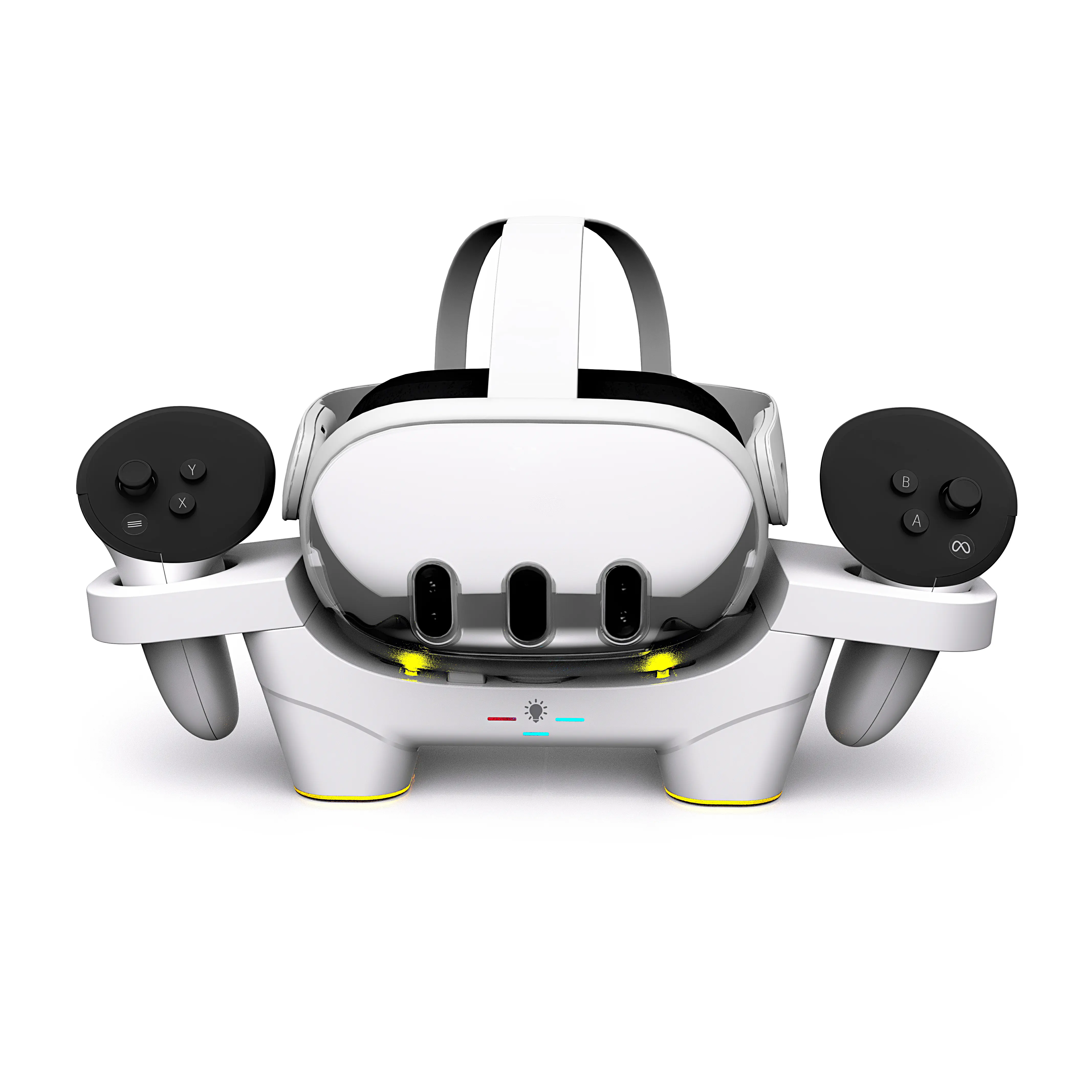 Fast Charging Dock for Meta Quest 3 with 4 Rechargeable Batteries , VR Charging Station with LED Light for Oculus Quest 3 DZ803
