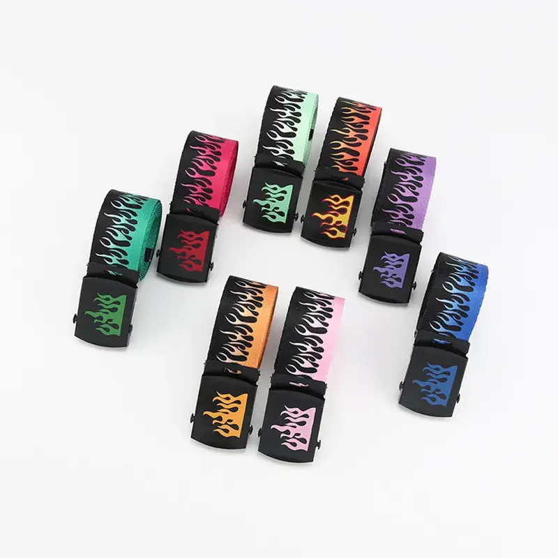 Punk Style Flame Belt - Trendy Hip-hop Street Bad Boy Personality Decoration Durable for Both Men and Women Trendy Eyelet Belt