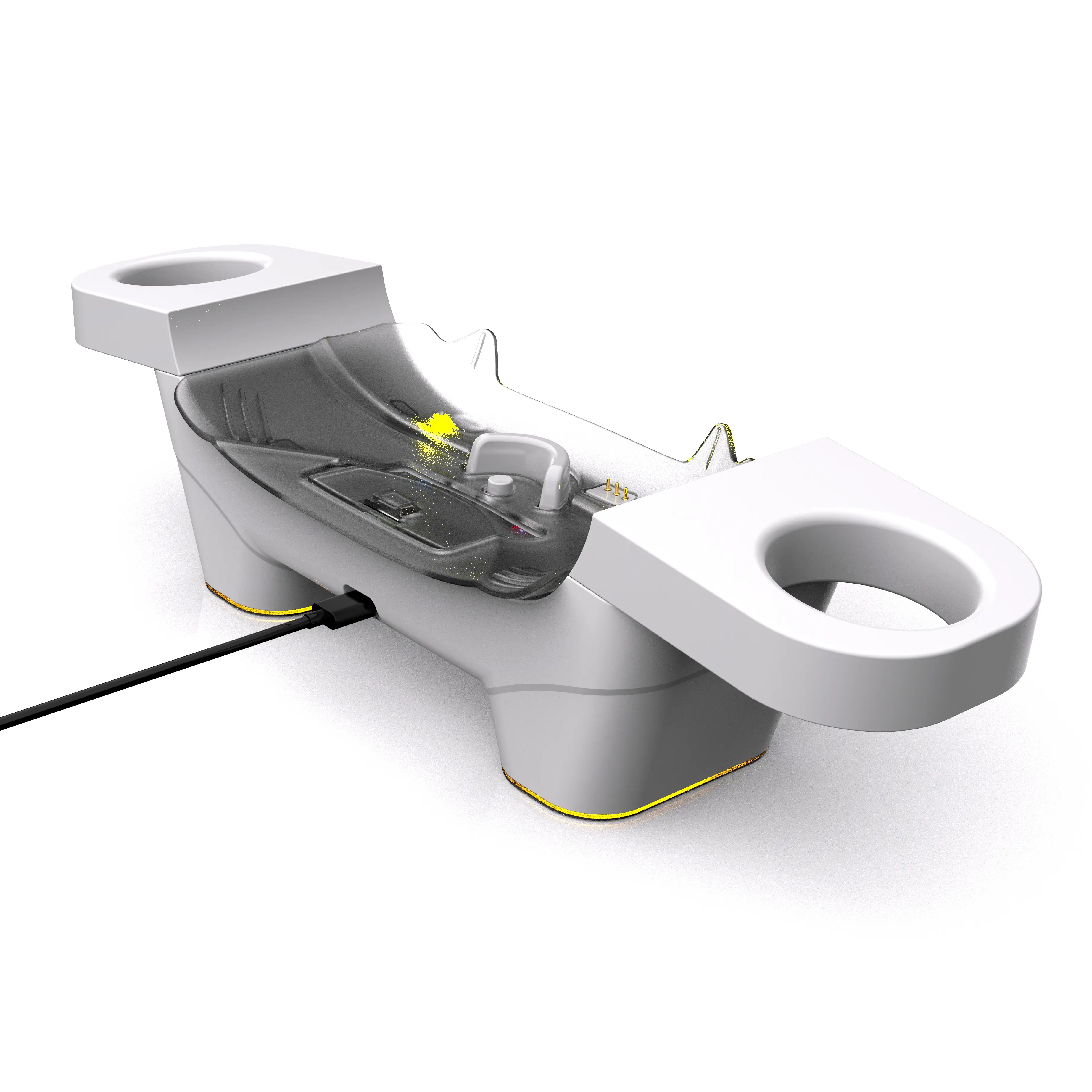 Fast Charging Dock for Meta Quest 3 with 4 Rechargeable Batteries , VR Charging Station with LED Light for Oculus Quest 3 DZ803