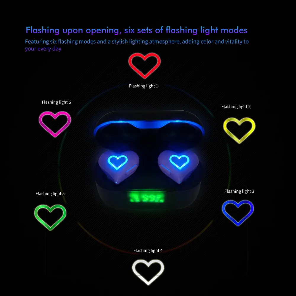 New TWS Wireless Earphones With 5.3 Bluetooth 24 Hours Play Back Sport Earbuds With LED Display Headphones And Built-In Mic