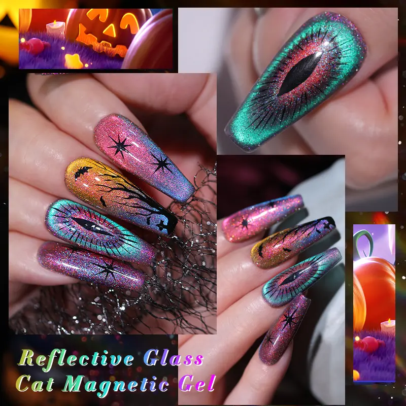 BORN PRETTY Double Light 9D Cat Magnetic Gel Nail Polish Set Reflective Sparkling Varnis Semi Permanent for DIY at Home