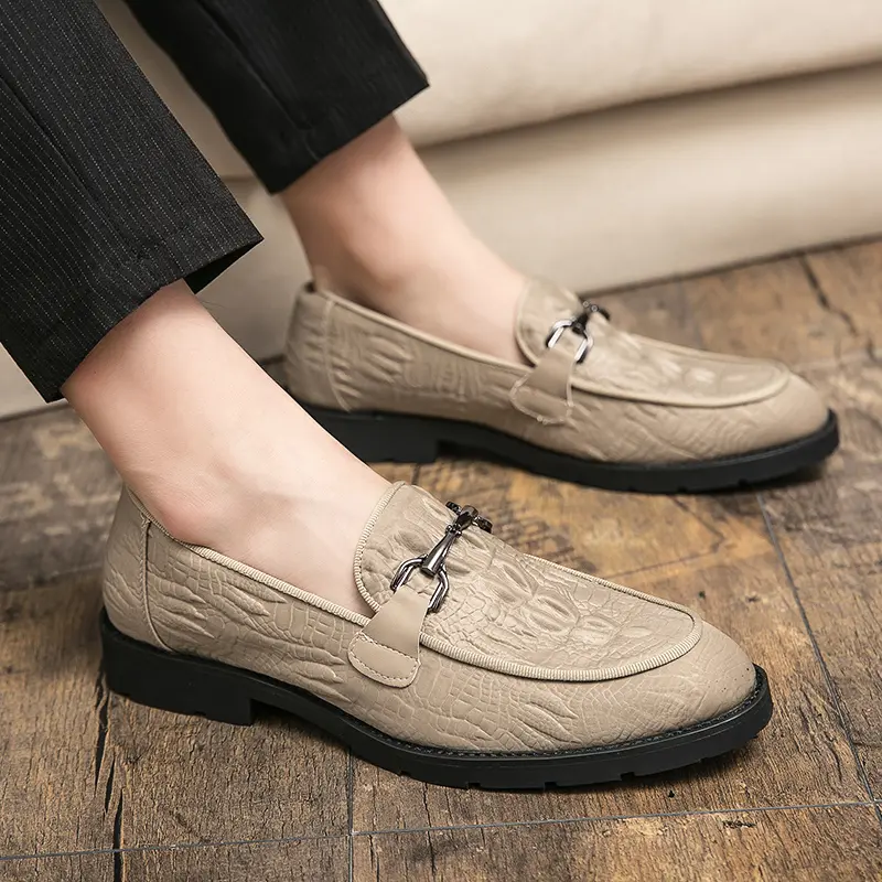 Luxurious Designer Italian Wedding Casual Business Crocodile Leather Suit Luxury Formal Mens Dress Loafers Oxfords Shoes for Men