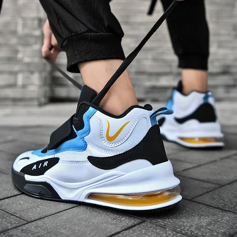 Men's Brand Palm Air Cushion Basketball Boots Basket Casual Mid-Top Trendy Designer Outdoor Sports Sneakers Large Size Men Shoes