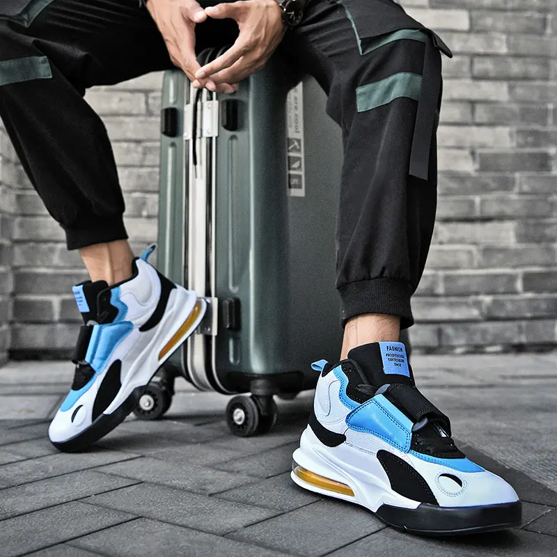 Men's Brand Palm Air Cushion Basketball Boots Basket Casual Mid-Top Trendy Designer Outdoor Sports Sneakers Large Size Men Shoes