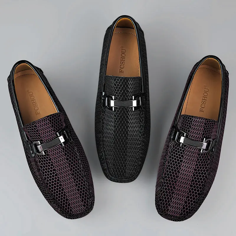 LUXURY BRAND MEN GENUINE LEATHER SHOES DESIGNER DRIVING MOCCASINS LOAFERS DRESS SHOES SLIP ON WEDDING OFFICE CASUAL SHOE FOR MAN