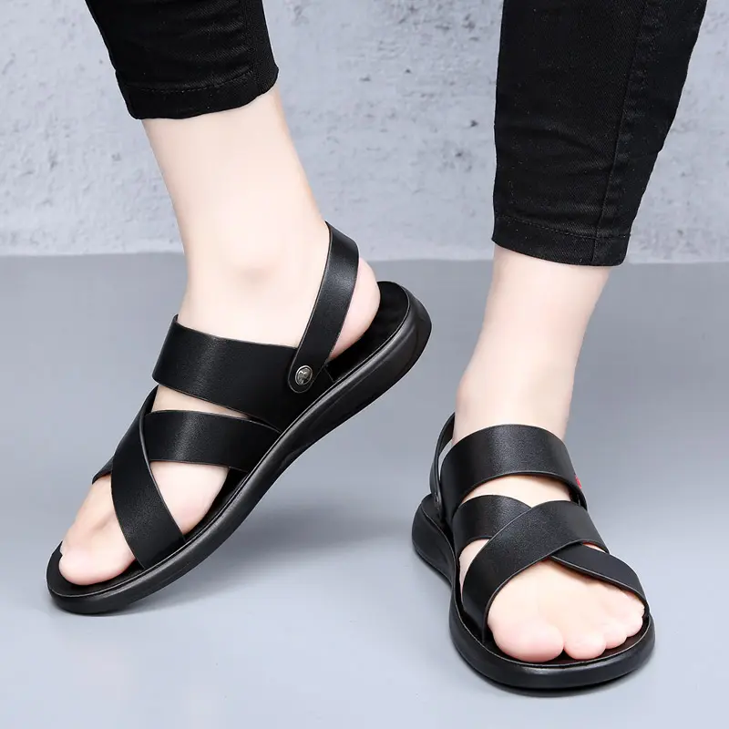 Classic Summer 2023 Men's Sandals Genuine Leather Cowhide Outdoor Handmade Slippers for Men Beach Designer Sneakers Casual Shoes