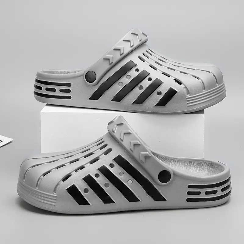 2025  Summer EVA Lightweight Slippers For Men Women Garden Shoes Outdoor Striped Classic Clogs Men's Beach Sandals Casual Shoes