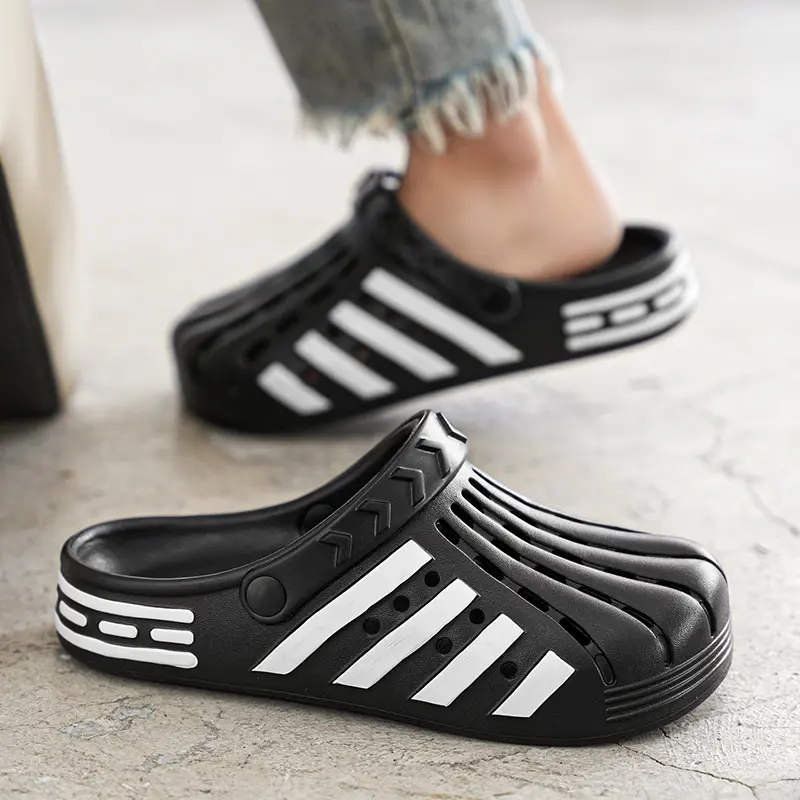 2025  Summer EVA Lightweight Slippers For Men Women Garden Shoes Outdoor Striped Classic Clogs Men's Beach Sandals Casual Shoes