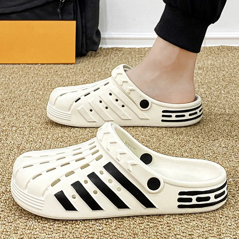 2025  Summer EVA Lightweight Slippers For Men Women Garden Shoes Outdoor Striped Classic Clogs Men's Beach Sandals Casual Shoes