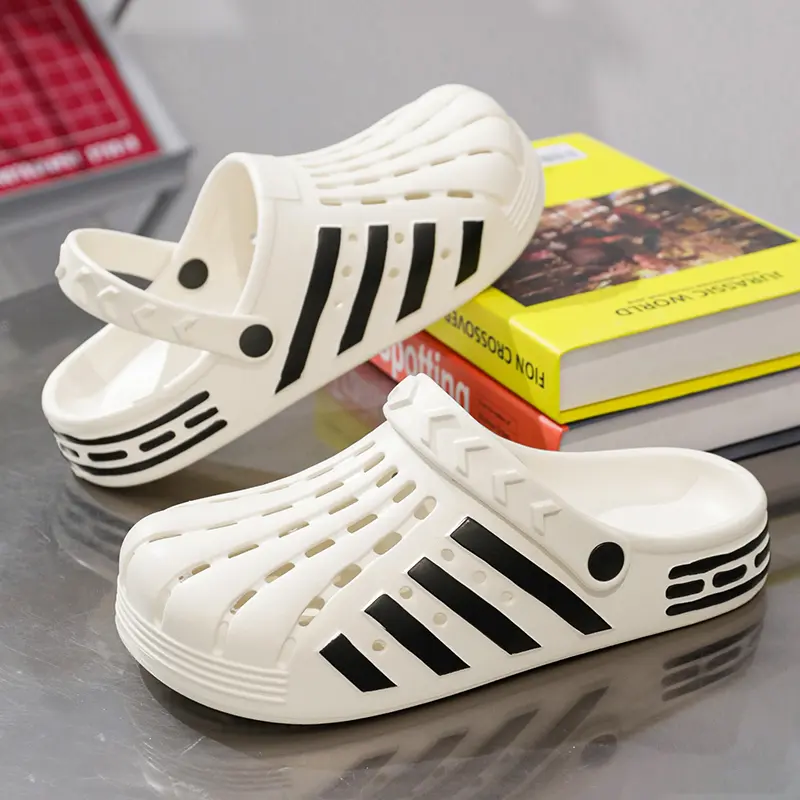 2025  Summer EVA Lightweight Slippers For Men Women Garden Shoes Outdoor Striped Classic Clogs Men's Beach Sandals Casual Shoes