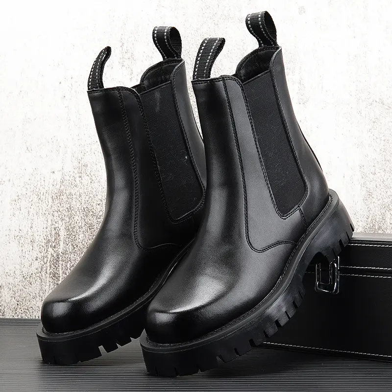 men fashion high top motorcycle boots lace-up natural leather shoes platform long knight boot spring autumn riding botas hombre