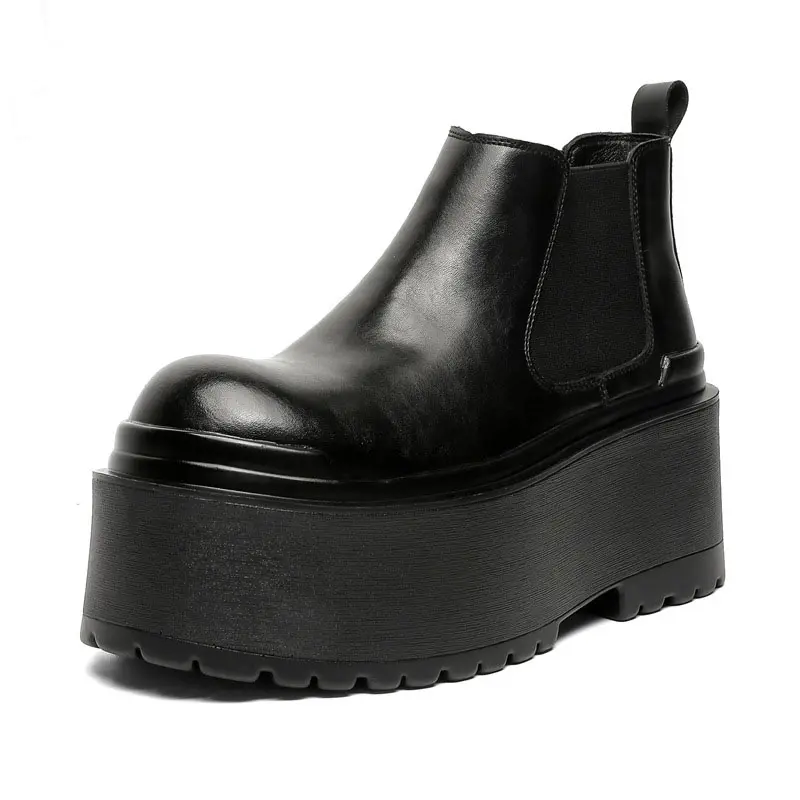 men luxury fashion punk hip hop dress chelsea boots flats platform shoes cowboy original leather boot cool autumn winter botas