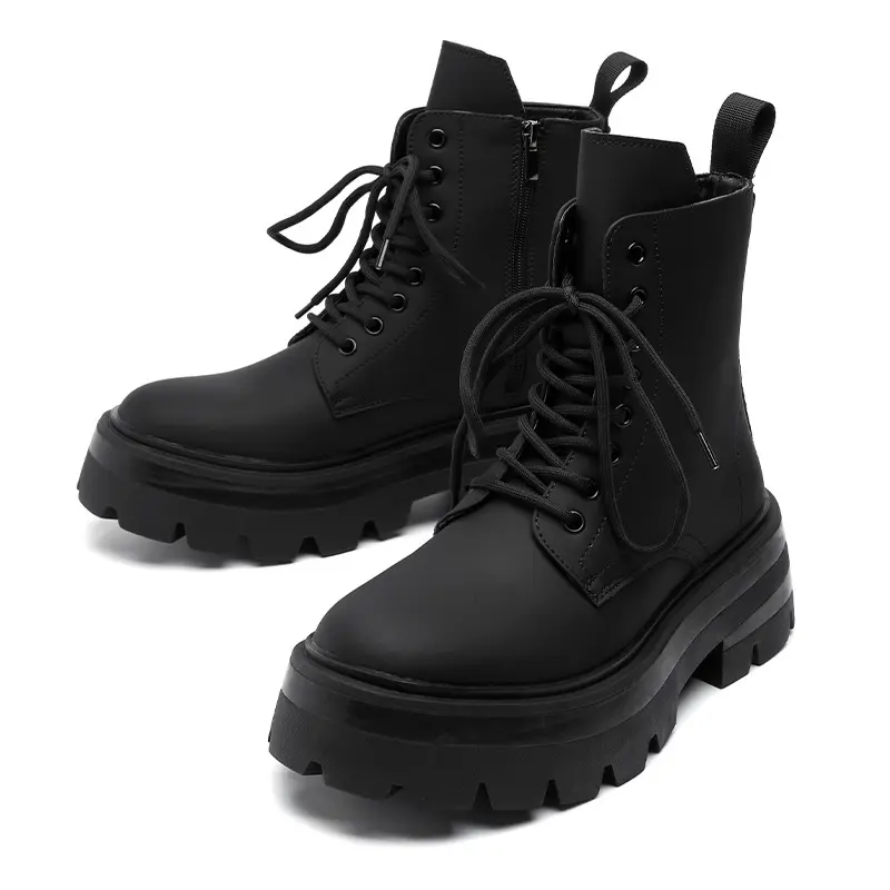 mens fashion party nightclub high motorcycle boots autumn winter shoes cowboy original leather boot cool platform long botas man