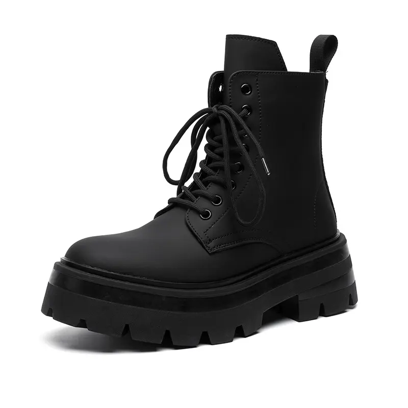 mens fashion party nightclub high motorcycle boots autumn winter shoes cowboy original leather boot cool platform long botas man