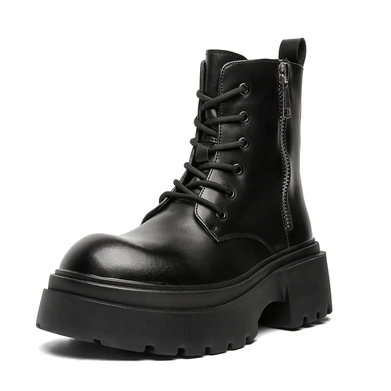 men luxury fashion party nightclub high motorcycle boots genuine leather shoes cowboy platform boot handsome long knight botas