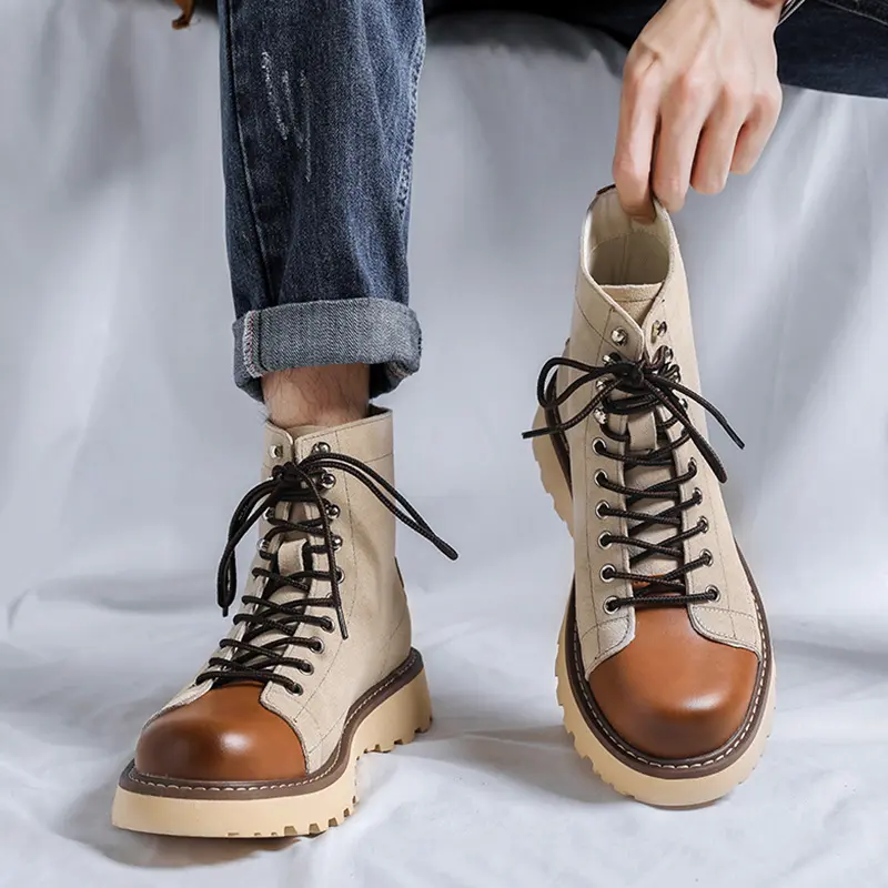 men fashion cow suede leather boots brand designer shoes party prom dress cowboy tooling boot spring autumn platform ankle botas