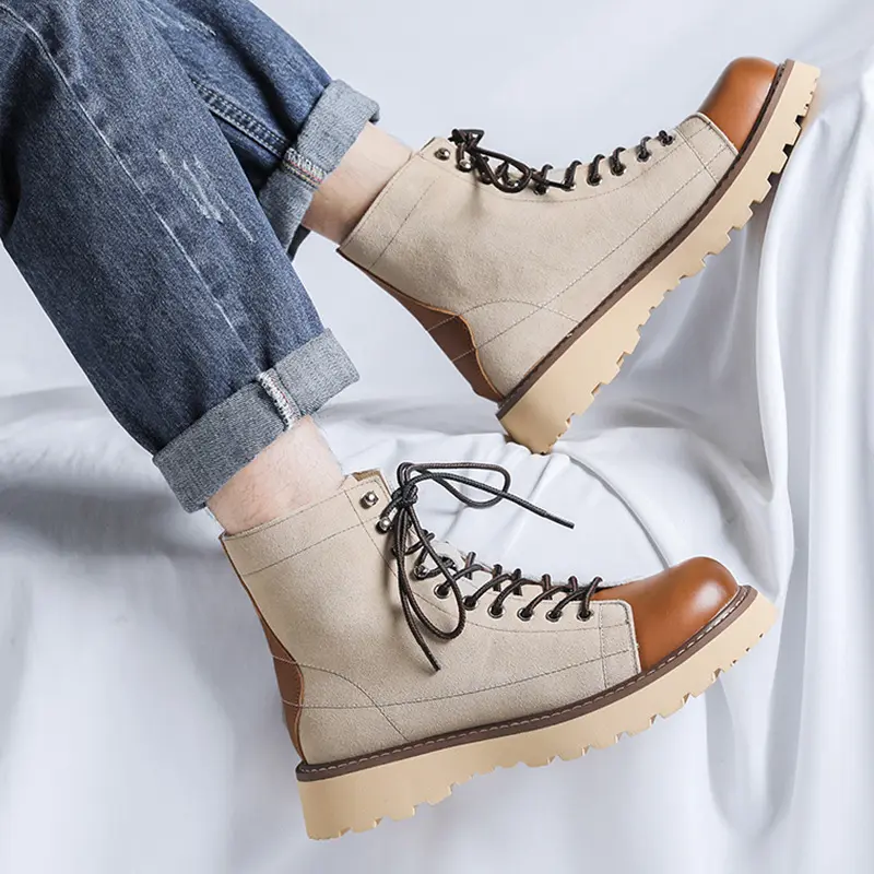 men fashion cow suede leather boots brand designer shoes party prom dress cowboy tooling boot spring autumn platform ankle botas