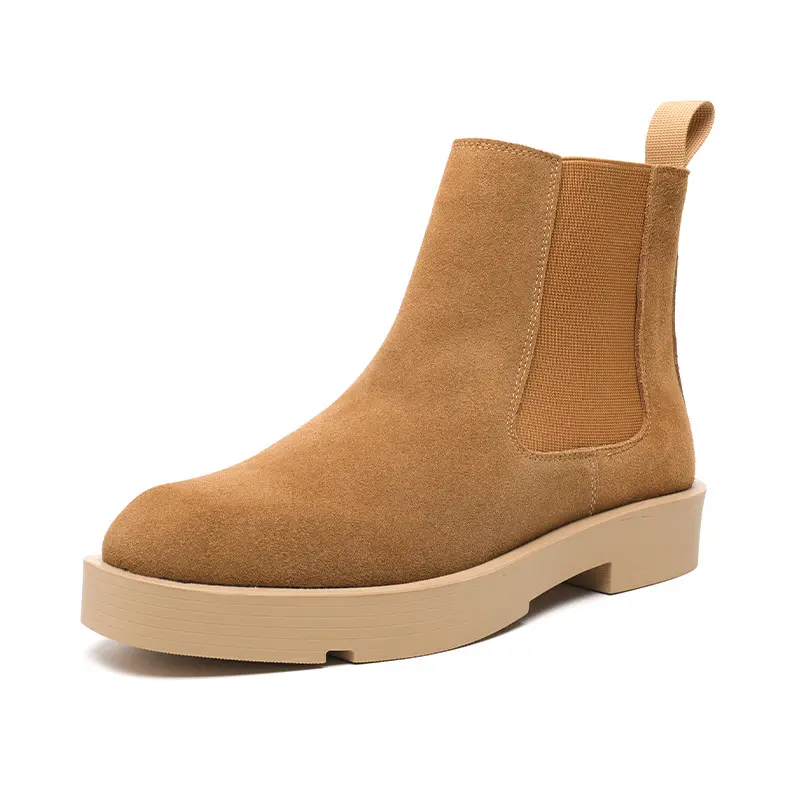 mens casual party banquet dress chelsea boots slip-on cow suede leather shoes cowboy platform boot autumn winter ankle botas man