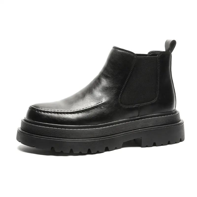 England style men casual chelsea boots black brown genuine leather shoes cwoboy platform boot spring autumn handsome ankle botas