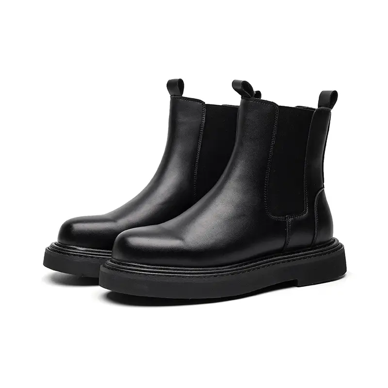 men luxury fashion chelsea boots brand designer shoes cowboy genuine leather boot black tide handsome platform ankle botas mans