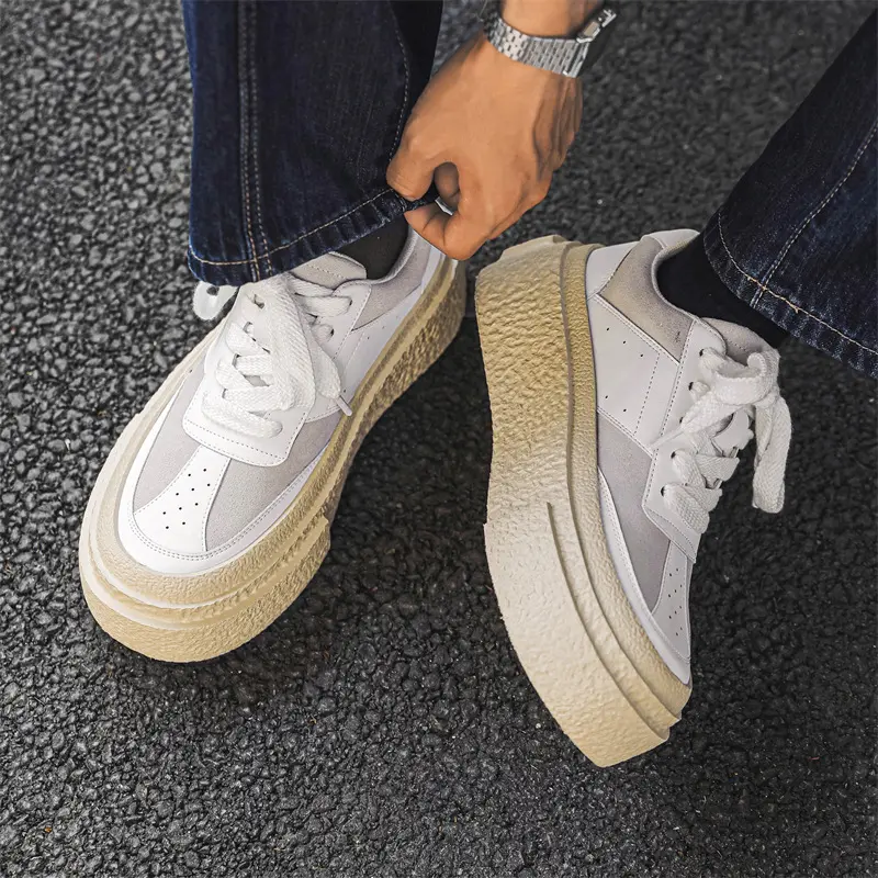 italian brand designer platform shoes for men fashion punk rock dress lace-up genuine leather oxfords shoe breathable footwear