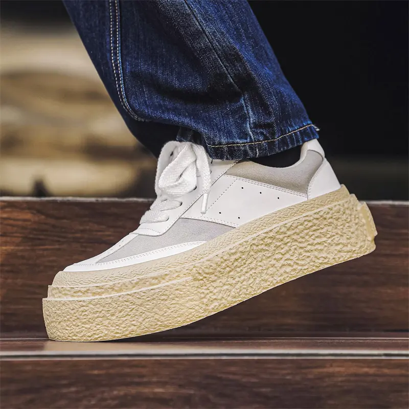 italian brand designer platform shoes for men fashion punk rock dress lace-up genuine leather oxfords shoe breathable footwear
