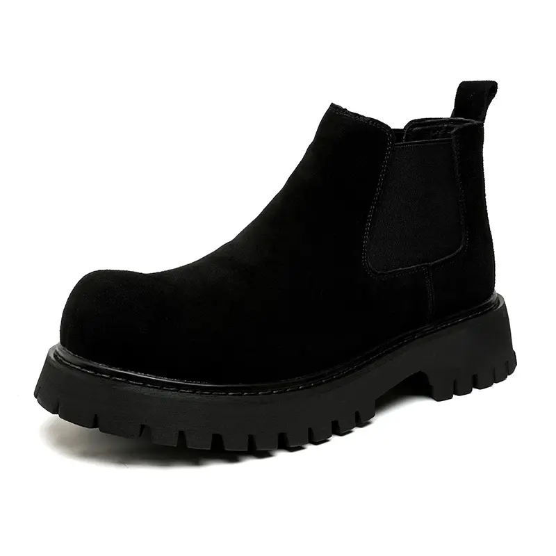 British style men casual chelsea boots slip-on cow suede leather shoes cowboy platform boot spring autumn cool ankle botas mans
