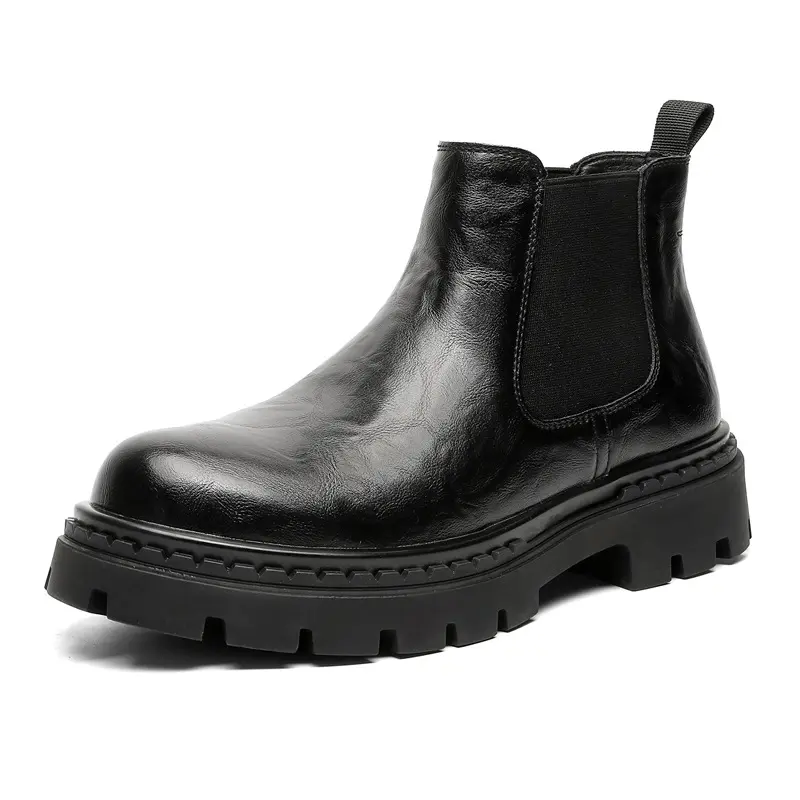 British style mens fashion chelsea boots black stylish original leather shoes cowboy autumn winter boot cool ankle botas hombre