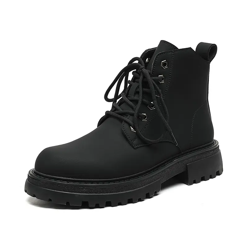men casual business office platform boots genuine leather shoes cowboy autumn winter boot gentleman handsome ankle botas hombre