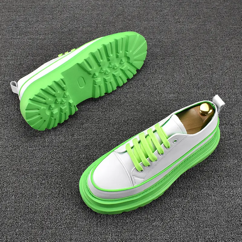 italian brand designer platform shoes for men luxury fashion lace-up black white shoe party banquet genuine leather sneakers man