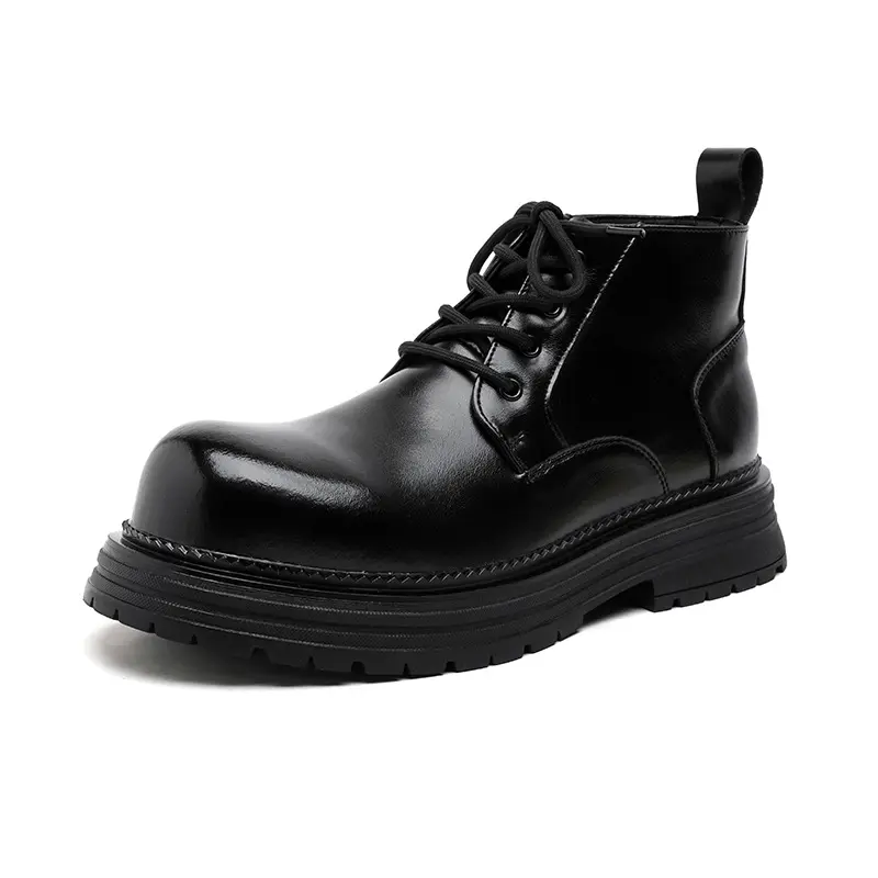 mens casual business office dress platform boots black stylish original leather shoes cowboy autumn winter boot cool ankle botas