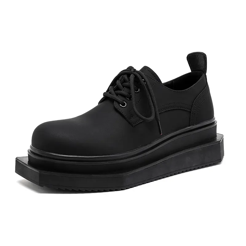 men luxury fashion platform shoes lace-up genuine leather oxford shoe punk rock dress brand designer sneakers stylish footwear