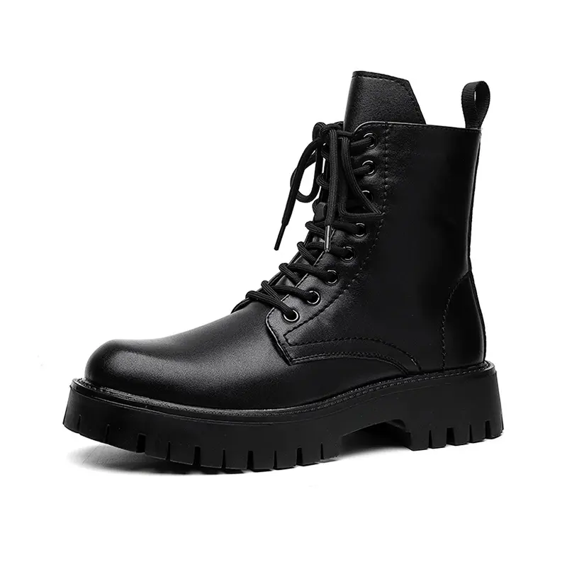 men fashion autumn winter boots genuine leather shoes cowboy high boot black stylish handsome long platform motorcycle botas man