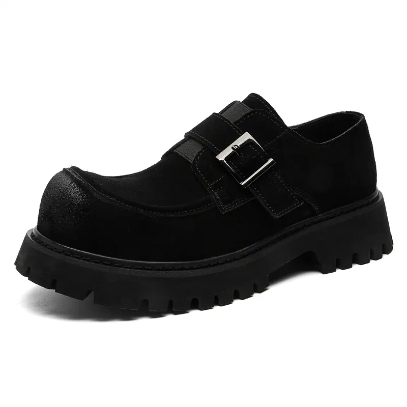 large size mens casual outdoors desert shoes slip-on cow suede leather shoe cowboy tooling work sneakers big toe trendy footwear