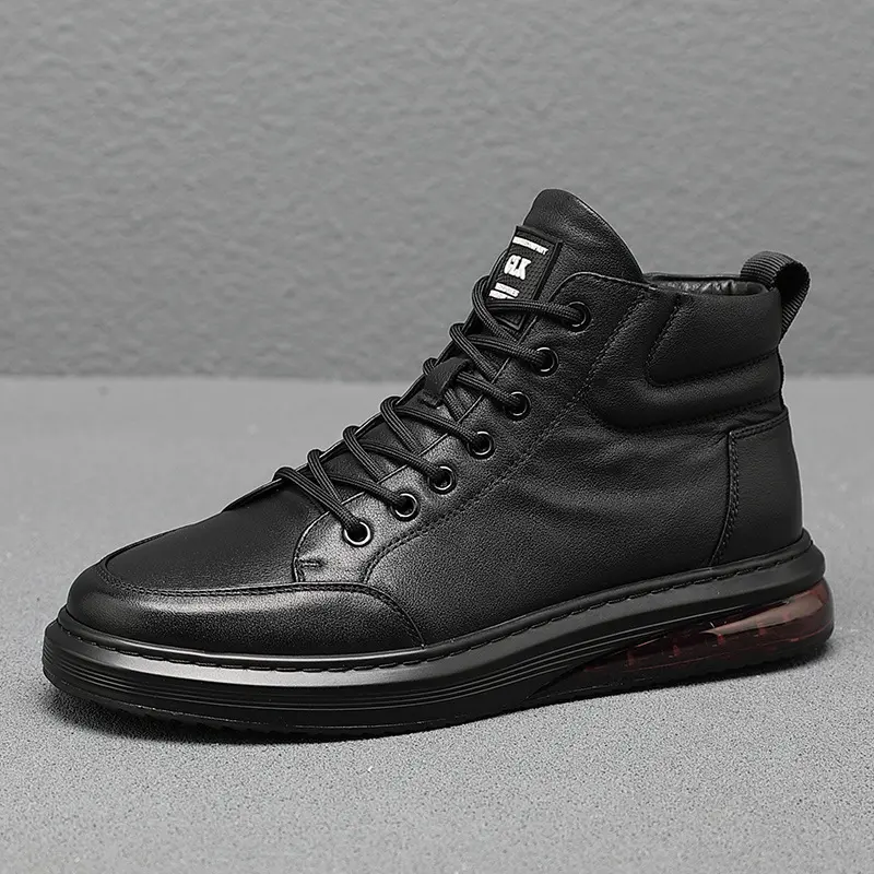 mens fashion original leather boots autumn winter shoes brand designer air cushion sneakers handsome platform ankle botas hombre