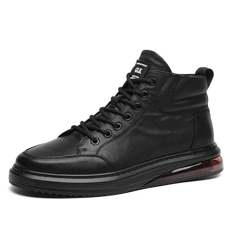 mens fashion original leather boots autumn winter shoes brand designer air cushion sneakers handsome platform ankle botas hombre