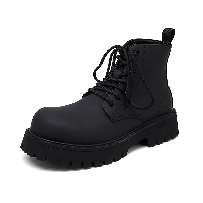 mens fashion punk rock platform boots black stylish genuine leather shoes cowboy autumn winter boot handsome ankle botas hombre