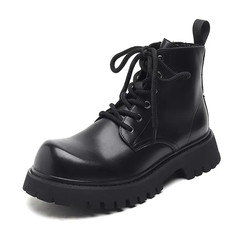 men fashion party banquet autumn winter boots genuine leather shoes cowboy platform boot big toe handsome ankle botas masculinas