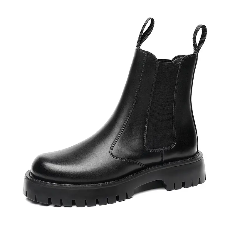 men fashion party banquet high chelsea boots natural leather platform shoes cowboy autumn winter boot handsome long knight botas