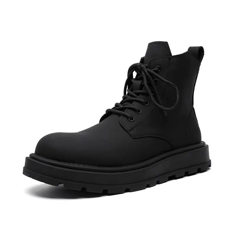 British style men's casual party prom dress original leather boots black stylish platform shoes cowboy ankle boot short botas