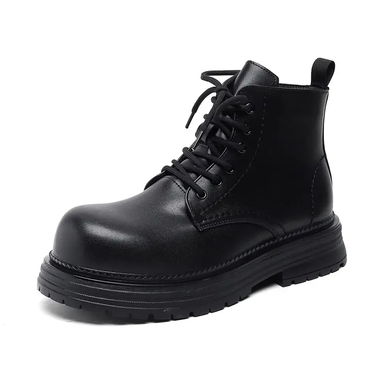 men fashion party banquet dress platform boots black stylish genuine leather shoes cowboy autumn winter boot cool ankle botas