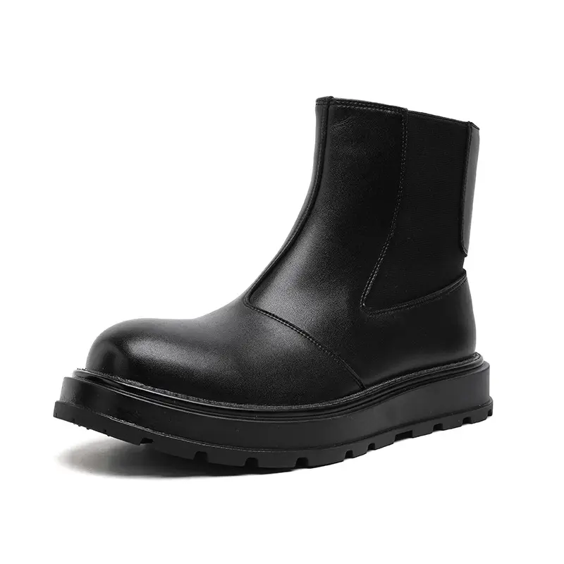England style mens fashion chelsea boots slip-on natural leather shoes cowboy platform boot spring autumn cool ankle botas male
