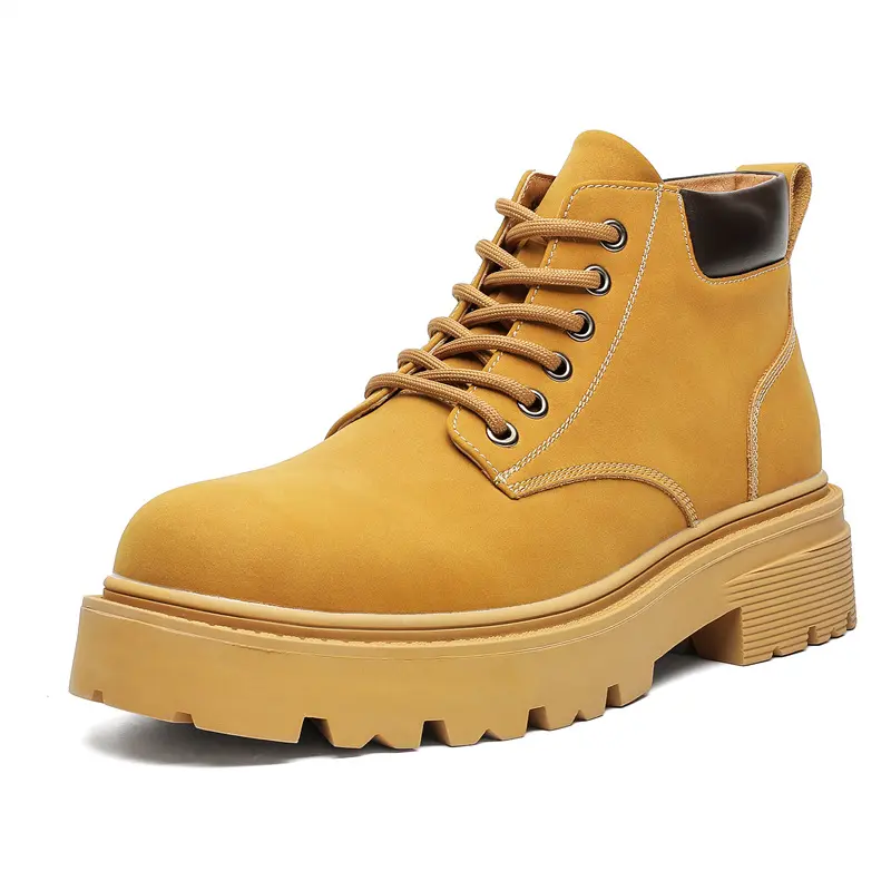 men's casual outdoors desert boots lace-up autumn winter shoes cowboy original leather boot cool platform ankle botas masculinas