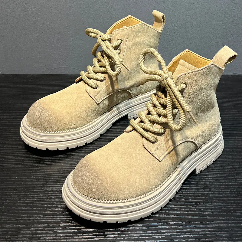 England style mens casual desert boots cow suede leather shoes outdoors cowboy platform boot spring autumn ankle botas masculina