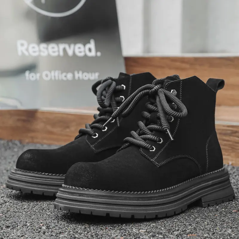 England style mens casual desert boots cow suede leather shoes outdoors cowboy platform boot spring autumn ankle botas masculina