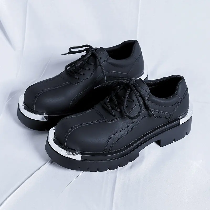 men's luxury fashion original leather shoes black stylish platform shoe party prom dresses brand designer gentleman footwear man