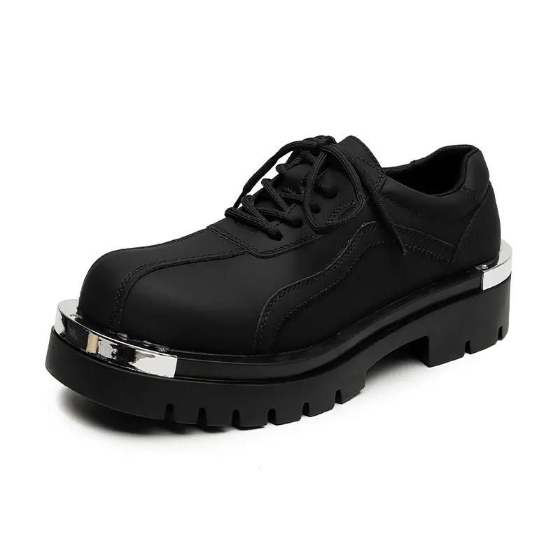 men's luxury fashion original leather shoes black stylish platform shoe party prom dresses brand designer gentleman footwear man