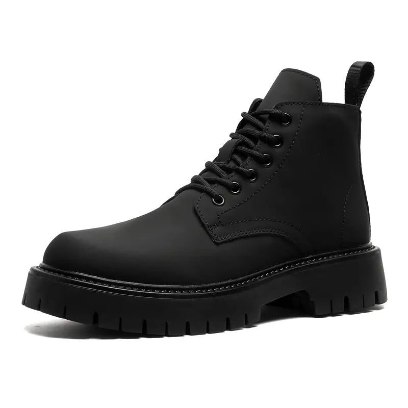 mens casual party prom dress platform boots black trendy autumn winter shoes cowboy genuine leather boot handsome ankle botas