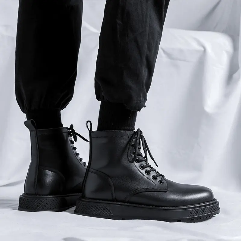 men luxury fashion motorcycle boots brand designer shoes party nightclub dress cowboy genuine leather boot platform ankle botas