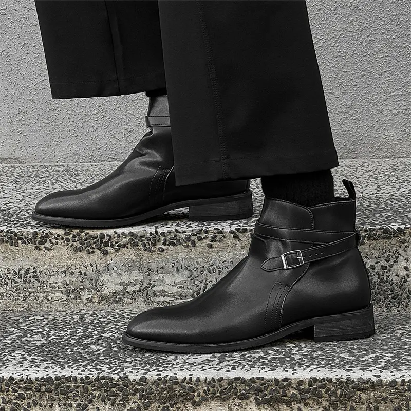 England style mens casual party prom dress chelsea boots designer natural leather shoes cowboy ankle boot cool short botas mans